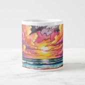 Sunset the Beach Extra Grote Beker (Voorkant)