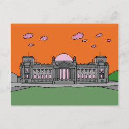 Sunset the Reichstag building in Berlijn Briefkaart