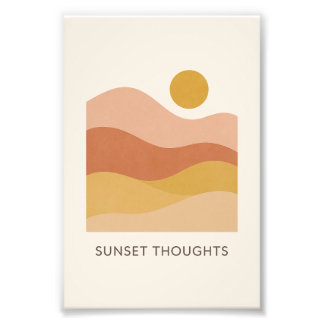 Sunset Thoughts Abstract Landscape Poster