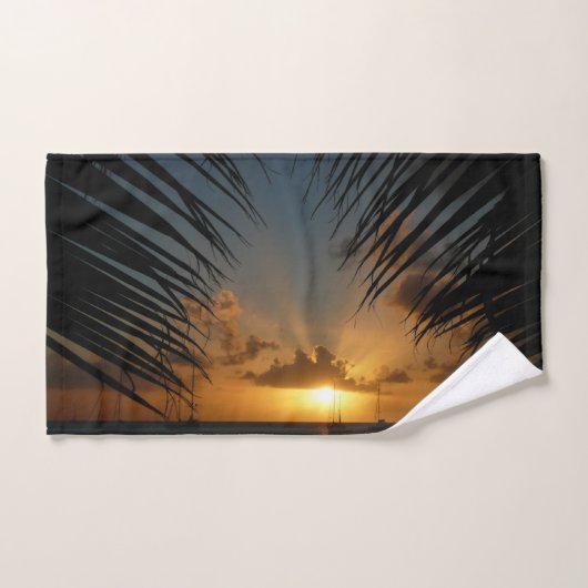 Sunset Through Palm Fronds (Serviette à main)