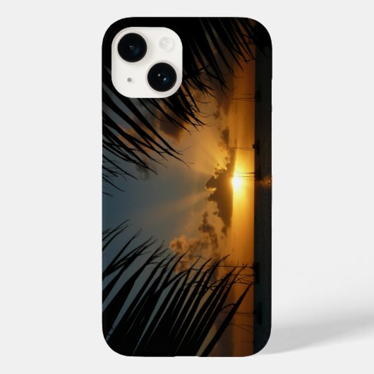 Sunset Through Palm Fronds Tropical Seascape Case-Mate iPhone Case (Achterkant)