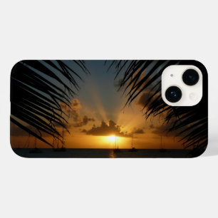 Sunset Through Palm Fronds Tropical Seascape Case-Mate iPhone 14 Hoesje