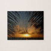 Sunset Through Palm Fronds Tropical Seascape Legpuzzel (Horizontaal)