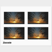 Sunset Through Palm Fronds Tropical Seascape Rechthoekige Sticker (Vel)
