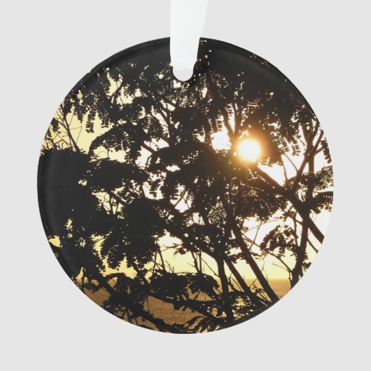 Sunset Through Trees I Tropical Photography Ornament (voorkant)