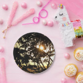 Sunset Through Trees I Tropical Photography Papieren Bordje (Feest)