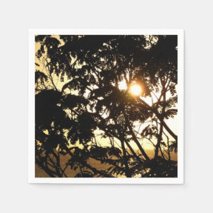 Sunset Through Trees I Tropical Photography Servetten