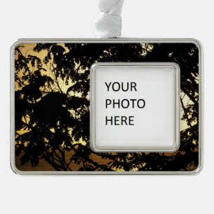 Sunset Through Trees I Tropical Photography Verzilverd Kader Ornament