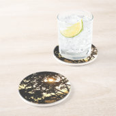 Sunset Through Trees I Tropical Photography Zandsteen Onderzetter (Zijkant)