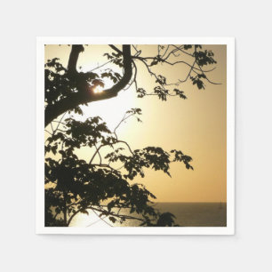 Sunset Through Trees II Tropische fotografie Servetten