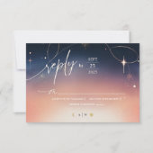 Sunset to Moonrise Wedding Response Kaart (Voorkant)