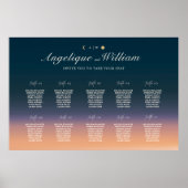 Sunset to Moonrise Wedding Seating Chart Poster (Voorkant)