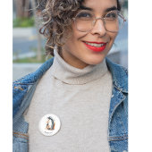 Sunset Tones Waterverf Penguin, op maat Ronde Button 3,2 Cm