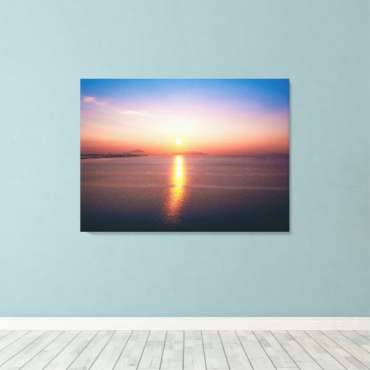 Sunset Tranquility Over Calm Waters Canvas Afdruk (Insitu (Houten vloer))