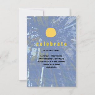 Sunset Tree of Life Bar Bat Mitzvah Party Kaart