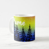 Sunset Tree Silhouette Design Café Mug Cup (Devant gauche)