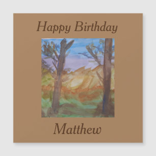 Sunset Trees Verjaardag Magnetische Kaart