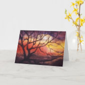 "Sunset Trees" Wenskaart voor landwegen Kaart (Gele Bloem)