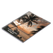 Sunset Tropical Beach Palm Trees personaliseren Notitieboek (Linkerzijde)