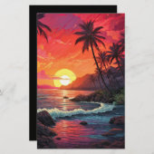 Sunset Tropical Beach Paradise Island Briefpapier (Voorkant / Achterkant)