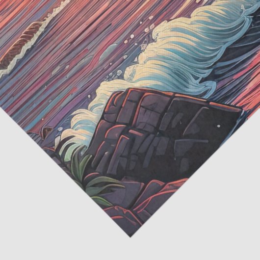 Sunset Tropical Beach Paradise Island Tissuepapier (Detail)