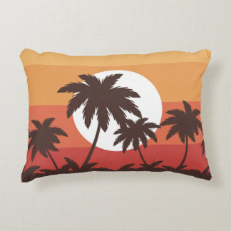 Sunset Tropical Palm Beach  Accent Kussen