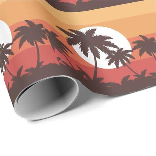 Sunset Tropical Palm Beach  Cadeaupapier (Rol Hoek)