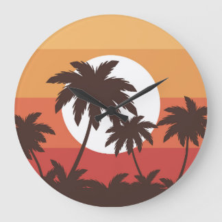 Sunset Tropical Palm Beach  Grote Klok