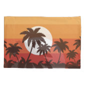 Sunset Tropical Palm Beach  Kussensloop (Achterkant)