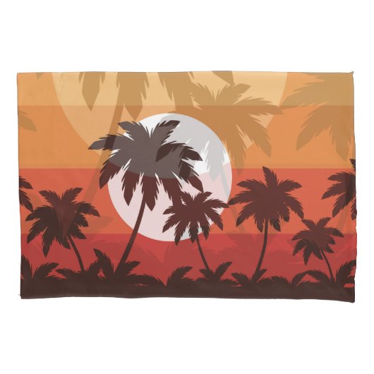 Sunset Tropical Palm Beach  Kussensloop (Voorkant)
