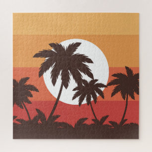Sunset Tropical Palm Beach Legpuzzel