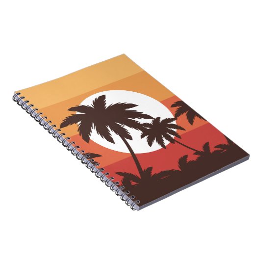 Sunset Tropical Palm Beach  Notitieboek (Rechterzijde)