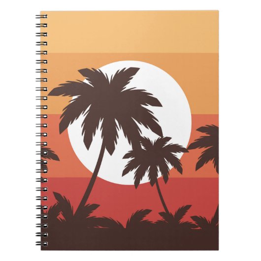 Sunset Tropical Palm Beach  Notitieboek (Voorkant)