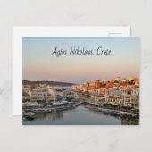 Sunset Uitzicht Agios Nikolaos Briefkaart (Voorkant / Achterkant)