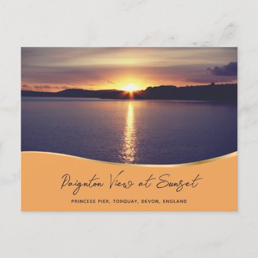 Sunset Uitzicht Paignton Princess Pier Torquay Eng Briefkaart (Voorkant)