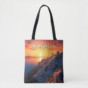 Sunset Uitzicht Santorini Griekenland Cycladen Rei Draagtas