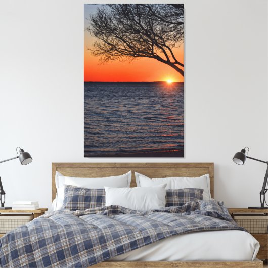 Sunset under Tree Wrapped Canvas (Insitu (Slaapkamer))
