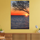 Sunset under Tree Wrapped Canvas Afdruk (Insitu (Woonkamer))