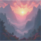 Sunset Valley - Square Vinyl  Sticker (Voorkant)