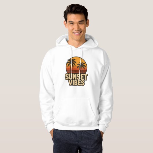 Sunset Vibes Retro Kleding Unisex Summer Hoodie (Voorkant volledig)