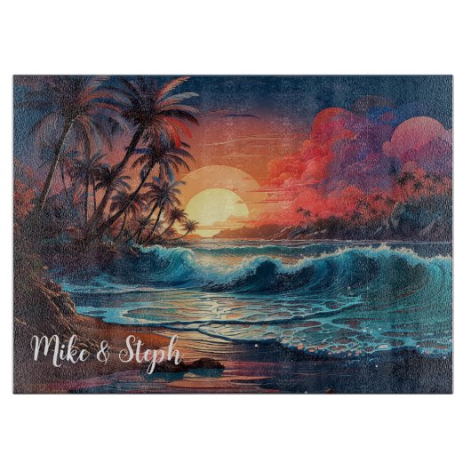 Sunset Vibes Snijplank (Voorkant)