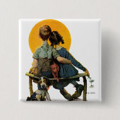 Sunset Vierkante Button 5,1 Cm (Voorkant)