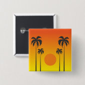 Sunset Vierkante Button 5,1 Cm (Voorkant /achterkant)
