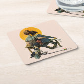 Sunset Vierkante Kartonnen Onderzetter (Schuin)