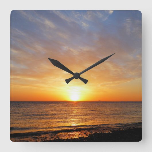 SUNSET VIERKANTE KLOK (Voorkant)