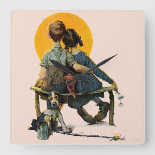 Sunset Vierkante Klok