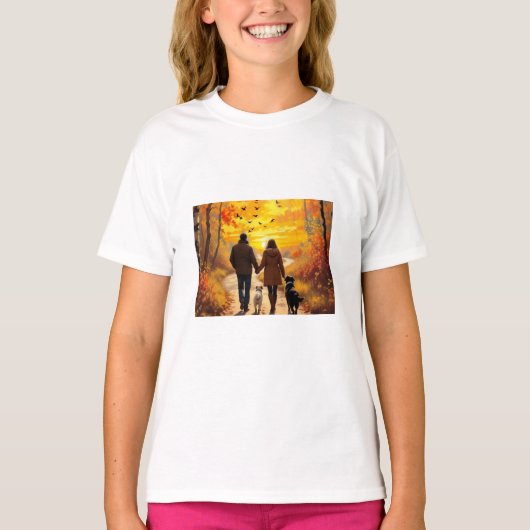 Sunset Walk in het najaar T-shirt (Voorkant)
