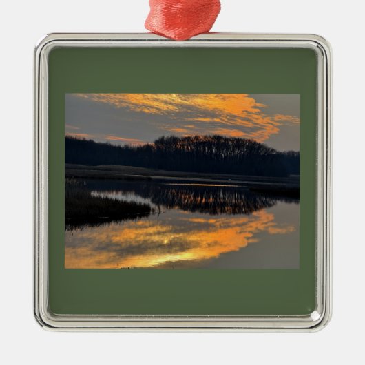 Sunset Waterscape Reflection Ornament  (Voorkant)