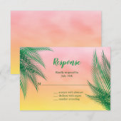 Sunset Waterverf Palm Leaves RSVP (Voorkant / Achterkant)