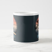 Sunset Wave-Riding Cat Extra Grote Beker (Voorkant)